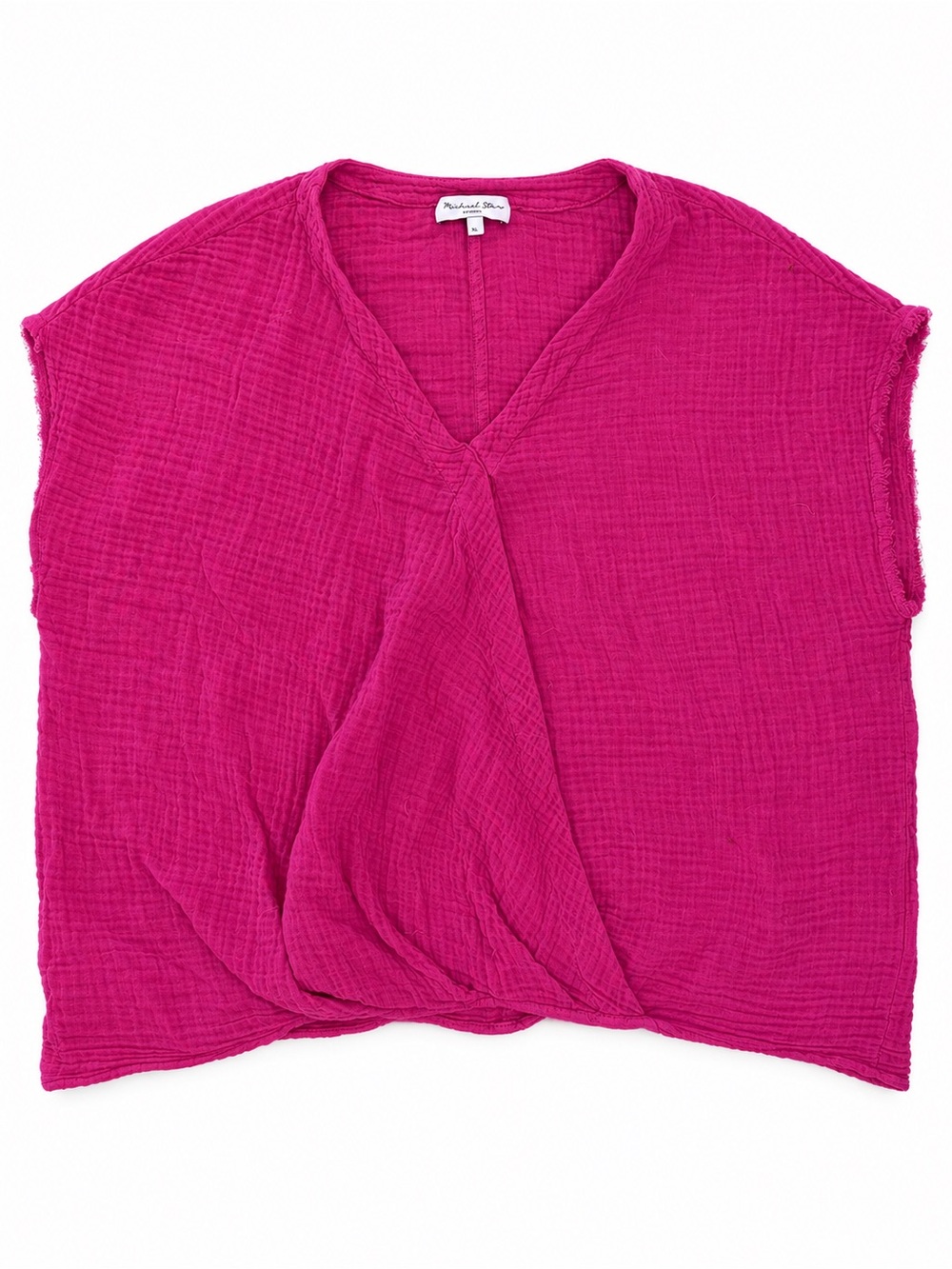 Michael Stars Fuchsia Gauze Surplice Top XL